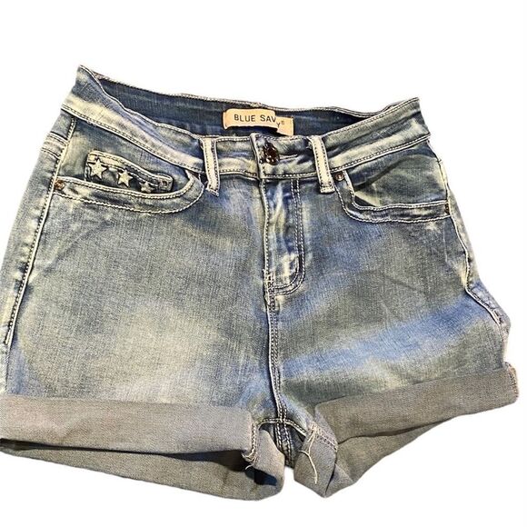 Blue Savvy Jean Shorts Denim Size 3 Junior Stars & Stripes - Picture 1 of 11